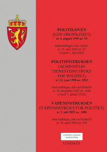 Politiloven (lov om politiet) m/politiinstruksen og våpeninstruksen (Heftet)