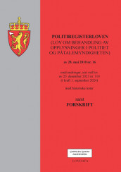 Politiregisterloven m/politiregisterforskriften (Heftet)